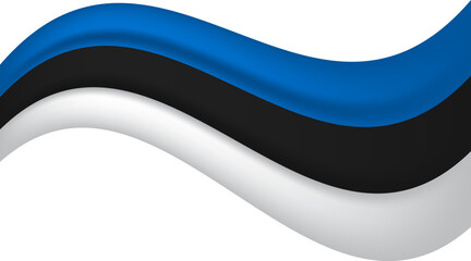 Estonia wavy flag, waving flag vector illustration