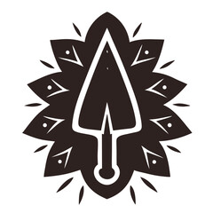 Roman Spearhead Icon with Ornamental Design