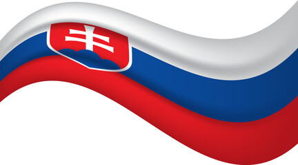 Slovakia wavy flag, waving flag vector illustration.eps