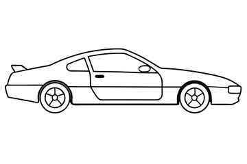 forcelifter rx7 line art realistic race car sketch