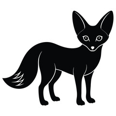 Fototapeta premium fennec fox vector silhouette single collection