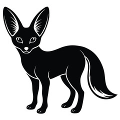 Obraz premium fennec fox vector silhouette single collection