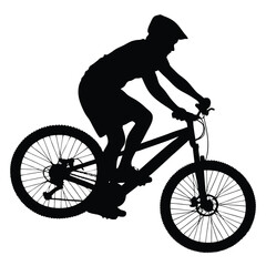 Fototapeta premium Silhouette of Person Riding Bike, Transparent Background Design for Creative Projects
