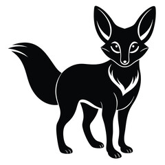 Fototapeta premium fennec fox vector silhouette single collection