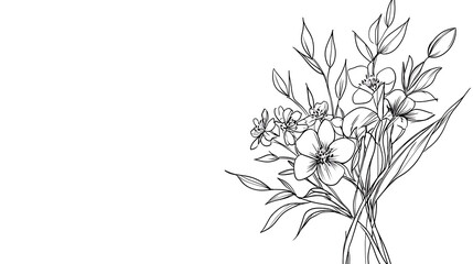 A drawing of a flower bouquet. Generated using AI.