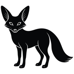 Obraz premium fennec fox vector silhouette single collection