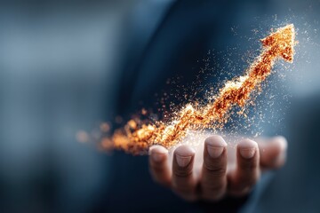 Business growth strategies financial success growth trend professional environment close-up view motivational concept