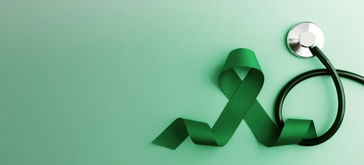 Mental Health Awareness Concept. Self Care, Positive Thinking, Happy and Optimistic Mind. a Green...