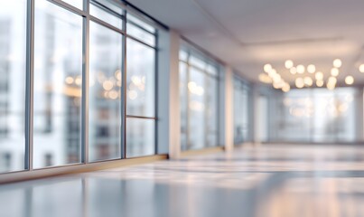 Modern Office Interior Design Spacious Room with Large Windows Bright Sunlight Clean Minimalist Style Elegant Workspace           