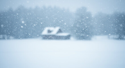 Winter Solitude: Snowfall's Embrace AI Generated