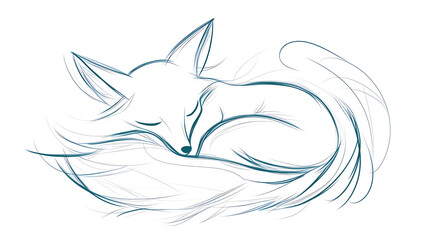 Obraz premium A fox is sleeping on a bed. Generated using AI.