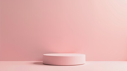 minimal pastel color product display podium pink background. 3d scene rendering