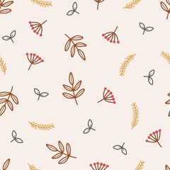 Vector green, yellow and orange leaves. Autumn seamless background with autumn leaves vector for wallpaper, textile, surface, fashion, card, stationery, home decor and wrapping.