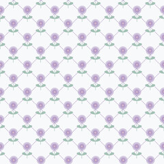 Colourful flowers and lines seamless pattern. Cute flora vector on checked for fabric, scarves, cards, scrapbooks, wrapping paper, and textiles.
