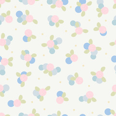 Cute floral seamless pattern with flowers and branches. Wildflower vector illustration in spring or summer. Elegant template for fabric, wallpaper, stationery, wrapping, card, and phone cases.