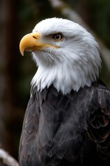 Obraz premium Majestic bald eagle perched in nature's embrace
