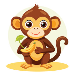 monkey with a bananna vector 