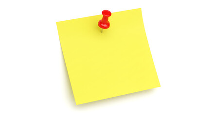 Blank Yellow Note, Red Pin: A Simple Reminder AI Generated