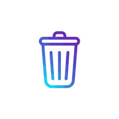 Trash Bin Icon in Gradient Colors for Waste Management   