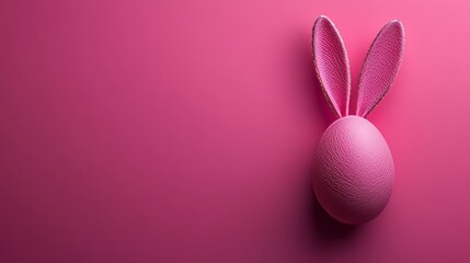 A lovely pastel pink bunny, calm and serene against a gentle pink backdrop, symbolizing Easter's tender spirit and joyful anticipation