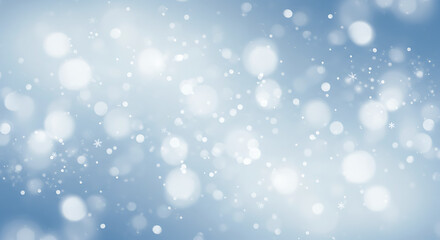 Obraz premium Serene Winter Glow: Blue & White Bokeh Abstract AI Generated