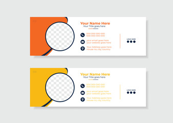 Corporate email signature template design with layout.