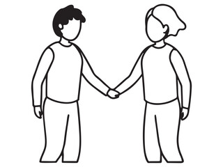 Romantic Couple Holding Hands Drawing
Line Art Love Illustration Concept
Hand in Hand Minimalist Sketch Art