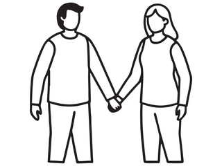 Romantic Couple Holding Hands Drawing
Line Art Love Illustration Concept
Hand in Hand Minimalist Sketch Art