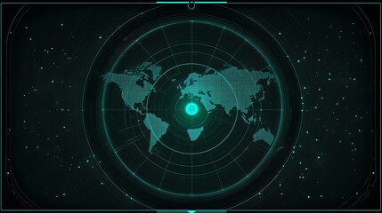 Obraz premium Futuristic World Radar Display