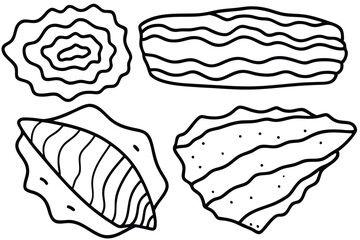  fossil layers line art showcasing prehistoric life in layers