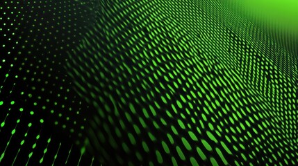 Abstract green digital wave pattern background.