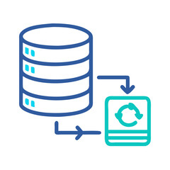 Cached Data Database Icon Set – Data Storage, Retrieval, and Information Management Symbols for Database Systems