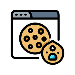 Cookies Privacy Compliance Icon Set – Digital Security, GDPR, and Data Protection Symbols for Website Regulations