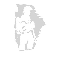 Silhouette de pompier isol&eacute;e - illustration vectorielle