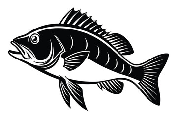 Fototapeta premium Fish vector silhouette isolated on a white background