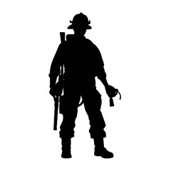 Silhouette de pompier isolée - illustration vectorielle