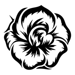 Bold Black and White Stylized Flower Graphic Design Illustration Art