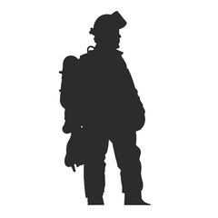 Silhouette de pompier isol&eacute;e - illustration vectorielle