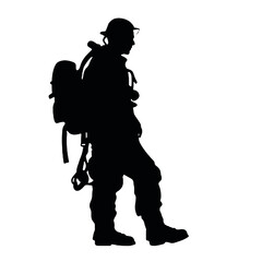 Silhouette de pompier isolée - illustration vectorielle