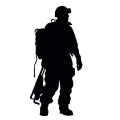 Silhouette of a firefighter