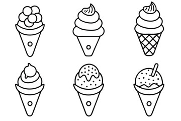  gelato line art frozen treat colorful indulgent sweet design