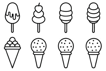 gelato line art sweet indulgence creamy dessert illustration