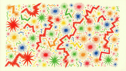 Colorful Starburst and Zigzag Pattern