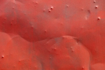 Fototapeta premium Dented Badly Painted Red Sheet Metal Texture