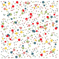 A colorful array of circles in red, green, yellow, and blue on a white background, creating a playful and vibrant pattern.