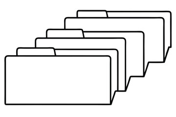 folders line art for digital organization icons