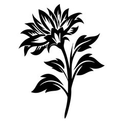 Elegant Black and White Floral Design Artistic Flower Illustration Botanical Silhouette Graphic