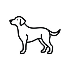 Dog Outline Icon – Minimalist Symbol for Pets, Animals