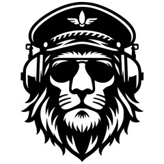 Lion pilot portrait silhouette