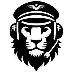 Lion pilot portrait silhouette